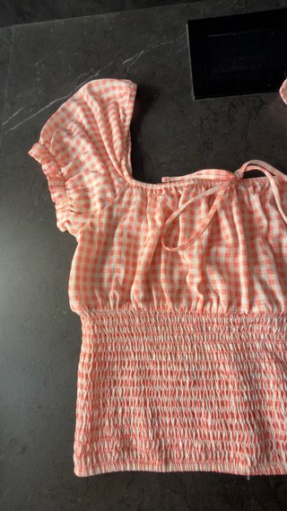 Top corto cuadros vichy Bershka talla L