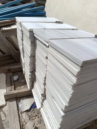 Lote de baldosas de mármol Blanco Ibiza 30x15x2