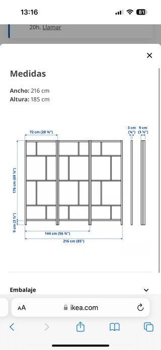 Biombo IKEA blanco y negro