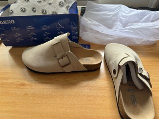Zuecos Birkenstock Azul/Blanco