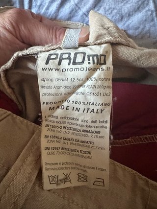 Pantaloni da moto beige con protezioni
