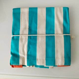 Bolsa de playa RITUALS rayas turquesa y blancas