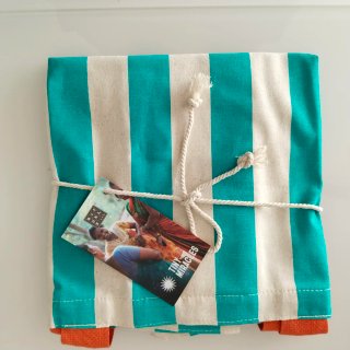 Bolsa de playa RITUALS rayas turquesa y blancas