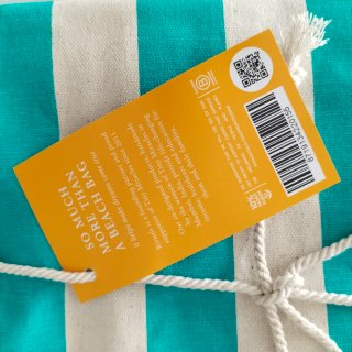 Bolsa de playa RITUALS rayas turquesa y blancas