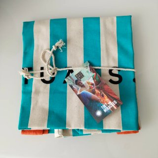 Bolsa de playa RITUALS rayas turquesa y blancas