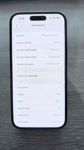 iPhone 15 Negro 128GB