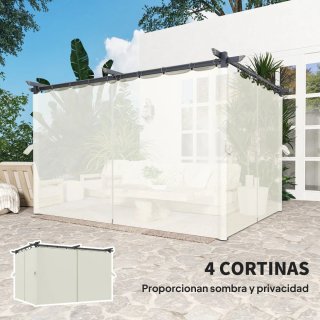 Pérgola Cenador 4x3m con Techo Retráctil