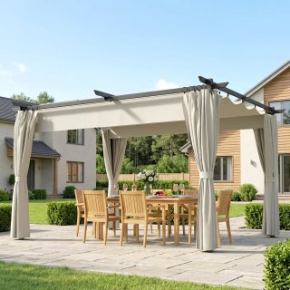 Pérgola Cenador 4x3m con Techo Retráctil