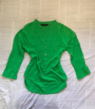 Camisa Zara Verde Talla S