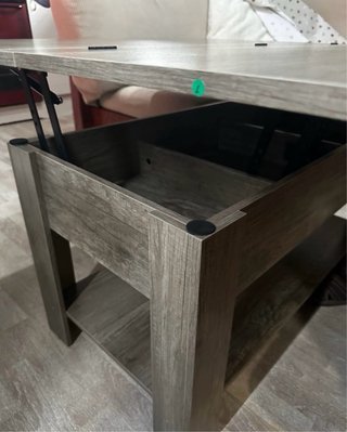 Mesa de centro elevable madera y metal