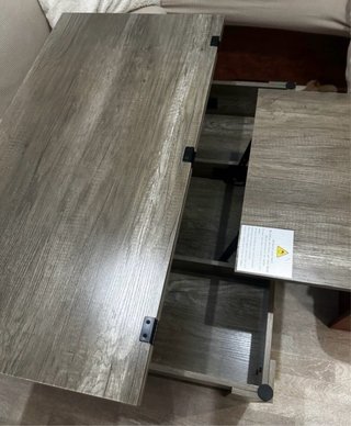 Mesa de centro elevable madera y metal