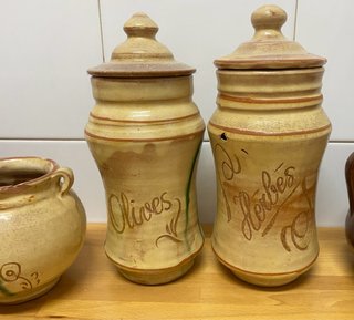 Lote 3 tarros cerámica decorativos