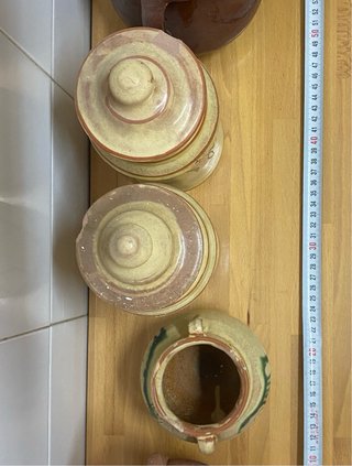 Lote 3 tarros cerámica decorativos