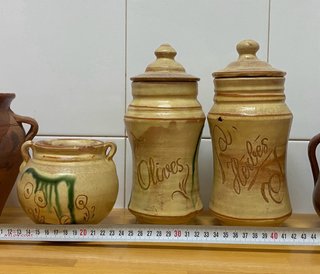Lote 3 tarros cerámica decorativos