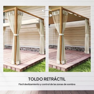 Pérgola Jardín 4x3m Techo Retráctil