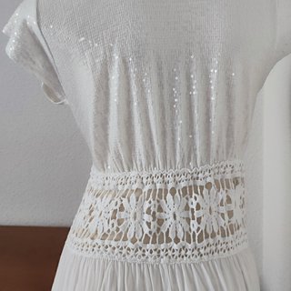 Vestido blanco ibicenco. Largo. Talla M