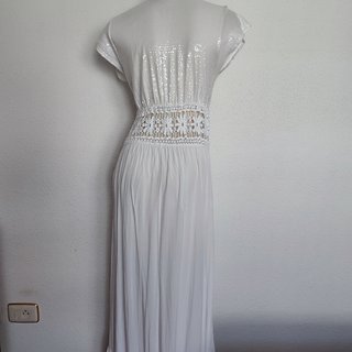 Vestido blanco ibicenco. Largo. Talla M