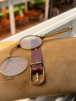 Gafas Lorgnette Vintage Doradas