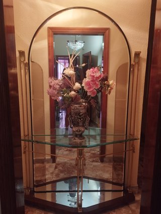 Mueble recibidor Vintage cristal y metal