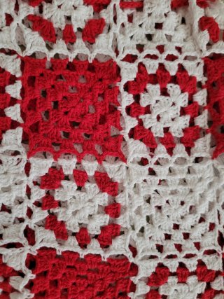 Top Crochet Blanco y Rojo