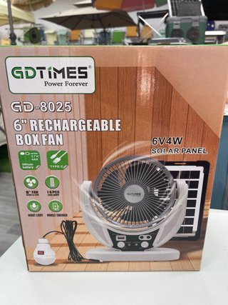 Ventilatore GDTIMES 6 Ricaricabile Solare