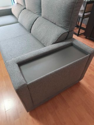 Sofá Chaise Longue HOXTON Cama Reversible Gris