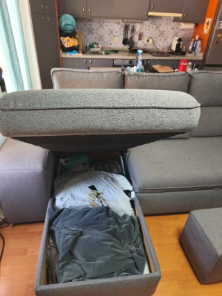 Sofá Chaise Longue HOXTON Cama Reversible Gris