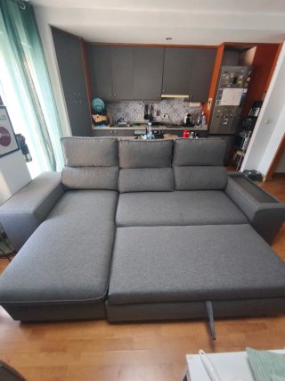 Sofá Chaise Longue HOXTON Cama Reversible Gris
