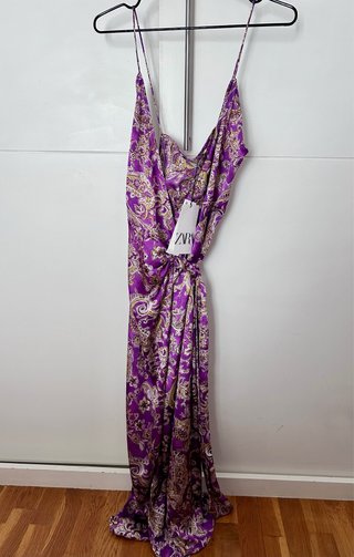 Vestido midi lila fiesta Zara nuevo