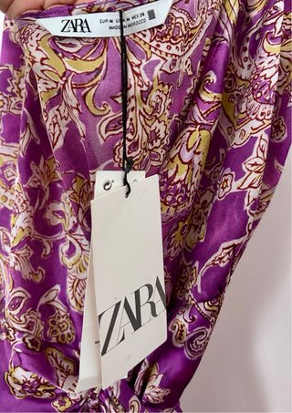 Vestido midi lila fiesta Zara nuevo