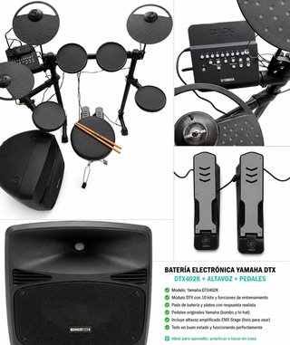 Batería Electrónica Yamaha DTX402K + Altavoz