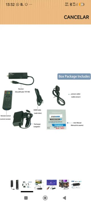 Decodificador TV ZR DVB-T2 PRO H.265