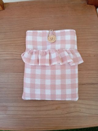 Custodia per Kindle con motivo a quadri Vichy rosa