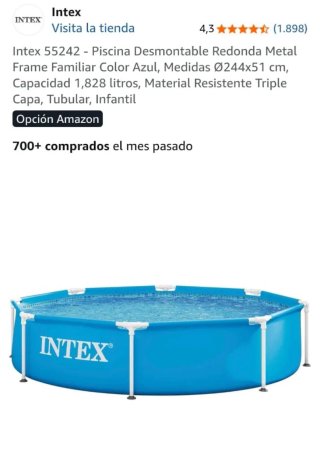 Piscina Intex Redonda Familiar Ø244x51 cm