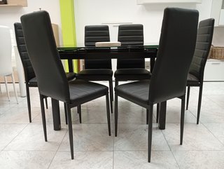 Mesa Extensible DT + 6 Sillas Negras. ¡EN OFERTA!