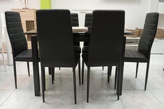 Mesa Extensible DT + 6 Sillas Negras. ¡EN OFERTA!