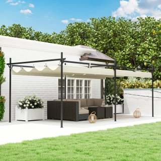 Pérgola retráctil 6x3m con tela beige