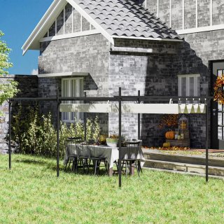 Pérgola retráctil 6x3m con tela beige
