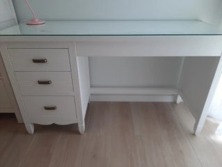 Escritorio Grupo Seys Madera de Roble y Cristal