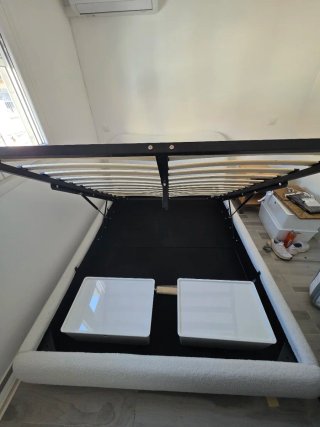 Canapé y cabecero Sklum 160x200 Borreguito Blanco