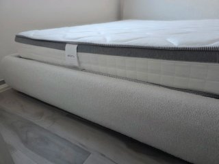 Canapé y cabecero Sklum 160x200 Borreguito Blanco