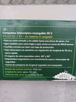 Cortasetos Telescópico PARKSIDE Batería