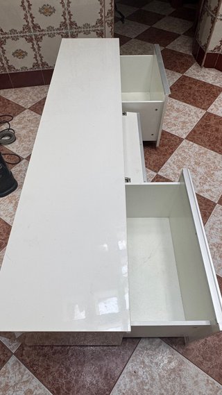 Mueble TV Blanco Brillo