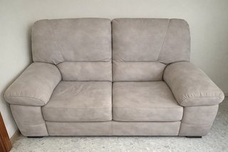 Divano 2 posti beige tessuto