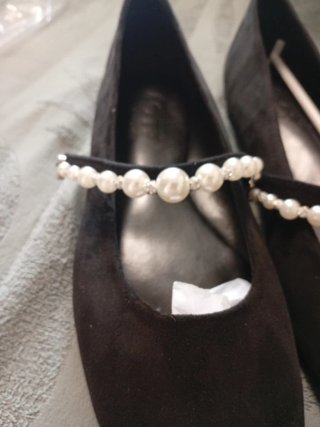 Manoletinas negras con perlas