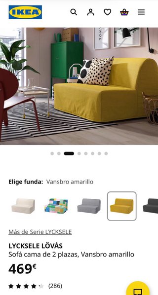 Sofá Cama IKEA LYCKSELE LÖVÅS 2 Plazas