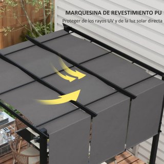 Cenador Exterior 3x3m Techo Deslizante
