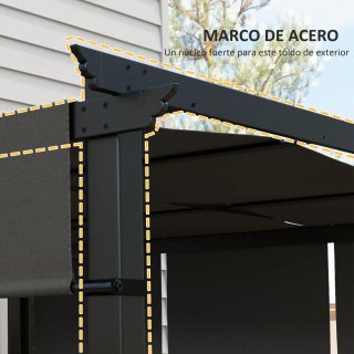 Cenador Exterior 3x3m Techo Deslizante