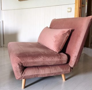 Sofá Cama Terciopelo Rosa Maisons du Monde