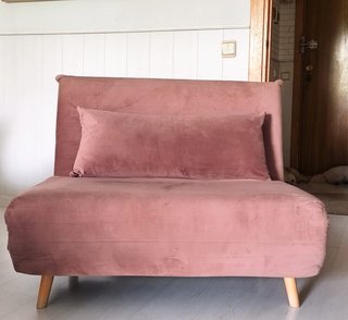 Sofá Cama Terciopelo Rosa Maisons du Monde